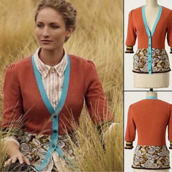 Anthropologie Sweaters - Anthropology Lia Molly Wool Blend Mixed Media Kisslock Coin Purse Cardigan